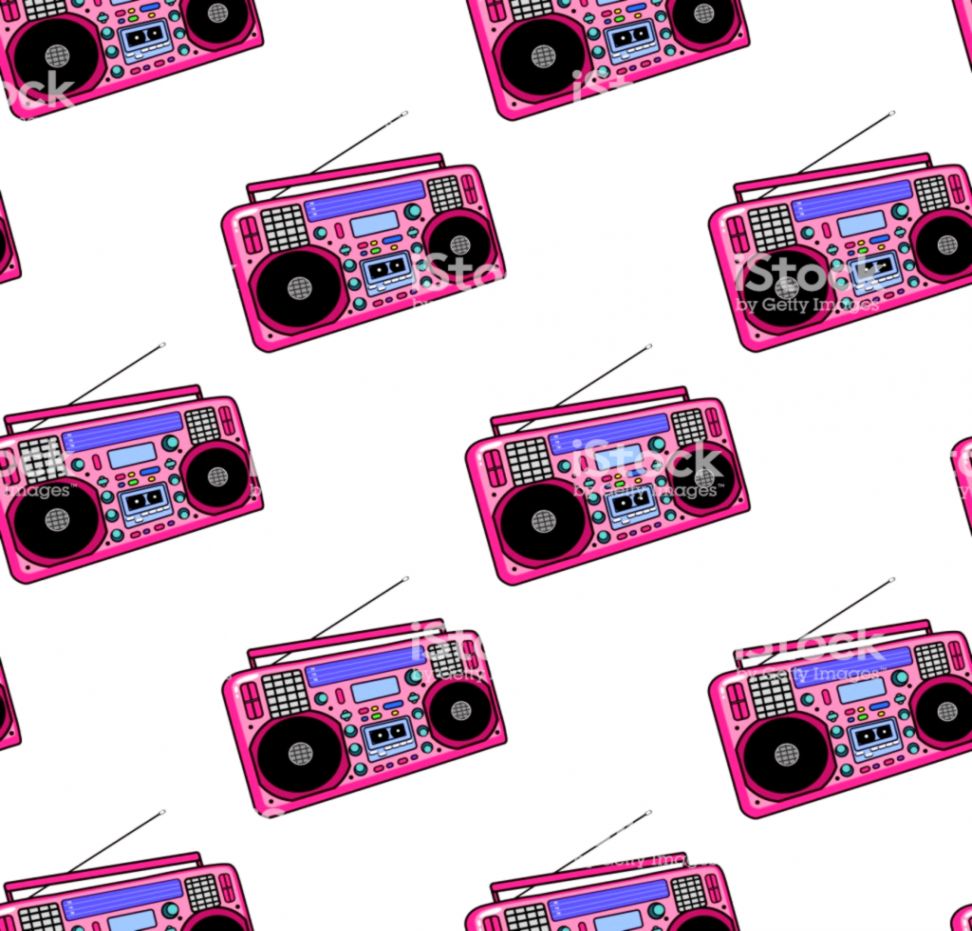 Retro Boombox Tape Or Cassette Recorder Radio Seamless - Cassette Tape , HD Wallpaper & Backgrounds