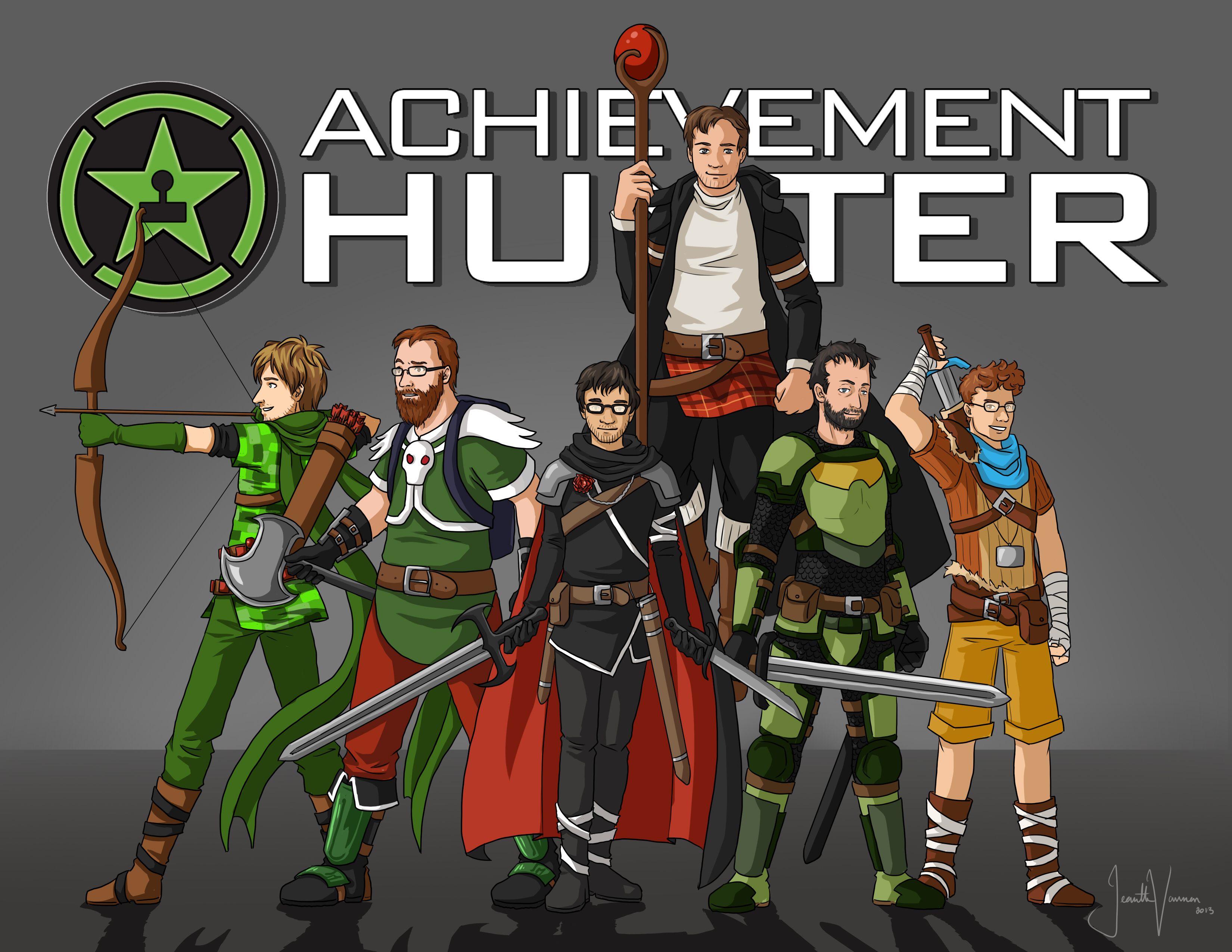 Achievement Hunter Wallpaper - Achievement Hunter Minecraft Characters , HD Wallpaper & Backgrounds