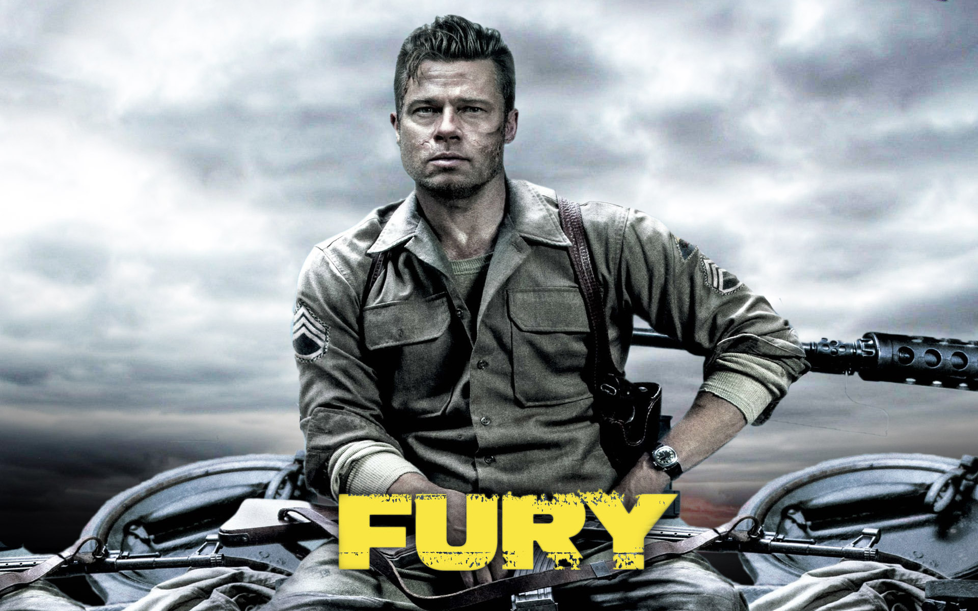 Brad Pitt Fury Poster - Fury Brad Pitt , HD Wallpaper & Backgrounds