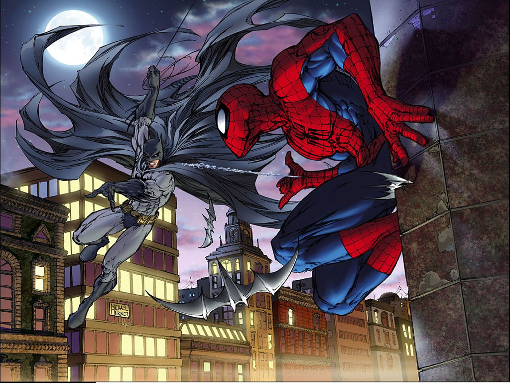 1024 × 768 Pixels - Batman Vs Spiderman Comic , HD Wallpaper & Backgrounds