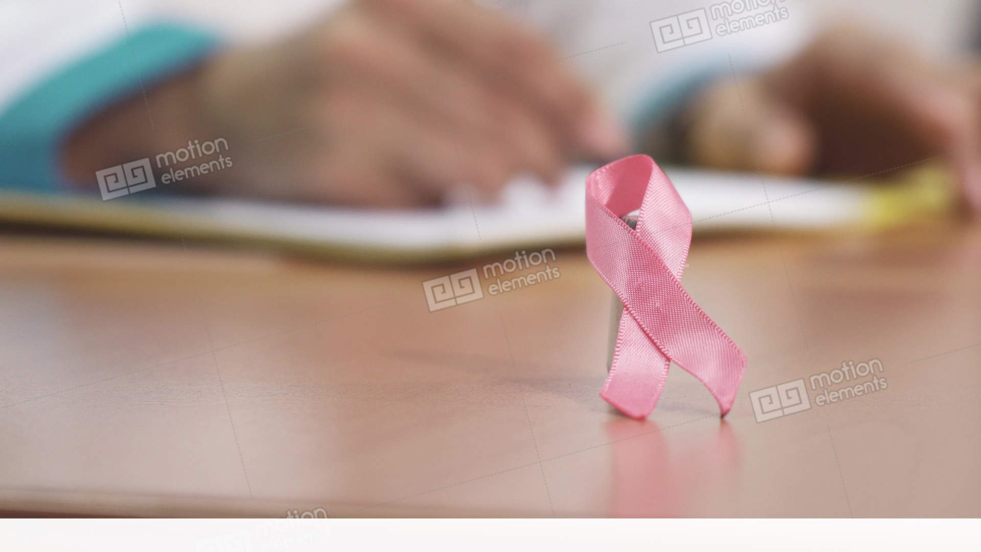 Pink Ribbon Breast Cancer Awareness Symbol On The Table - Cosmetics , HD Wallpaper & Backgrounds