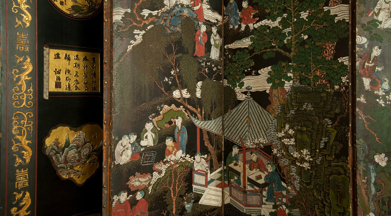 Chinese Incised Lacquer Screen, C - Chinese House 18th Century , HD Wallpaper & Backgrounds