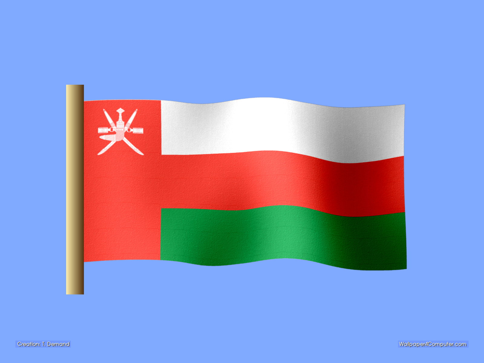 Omani Flag Desktop Wallpaper - Oman Flag , HD Wallpaper & Backgrounds